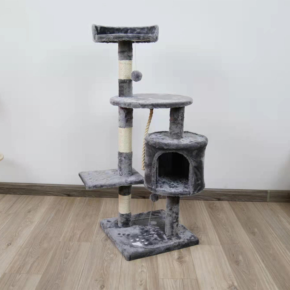 NNEDPE 110cm Cat Tree Scratching Post - Silver Grey