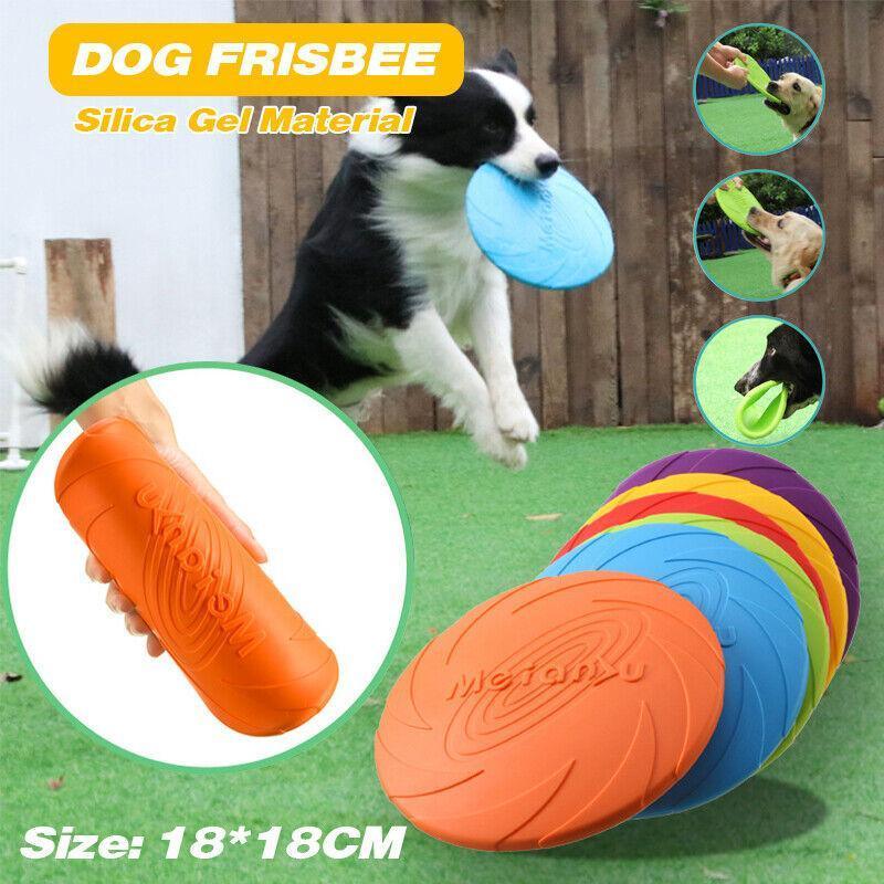 Frisbee Toy for Dogs Outdoor Fetch Training Soft Rubber Pet Flying Disc 18cm