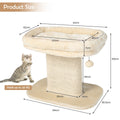 NNECW Modern Cat Tree Tower for Kittens with Large Plush Perch for Indoor Beige